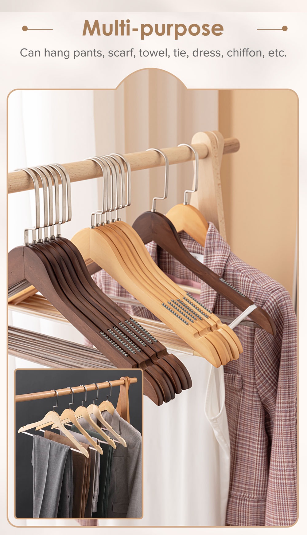 Non-Slip Wooden Clothes Hanger-7